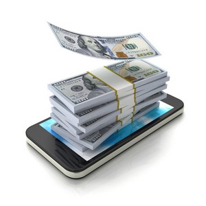 Money on the smart phone "dollar"